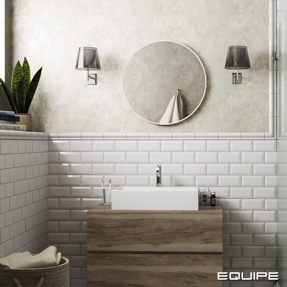 Equipe Metro White matt csempe 7,5x15 cm