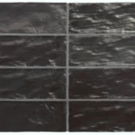 Equipe Mallorca Black szatén csempe 6,5x20 cm