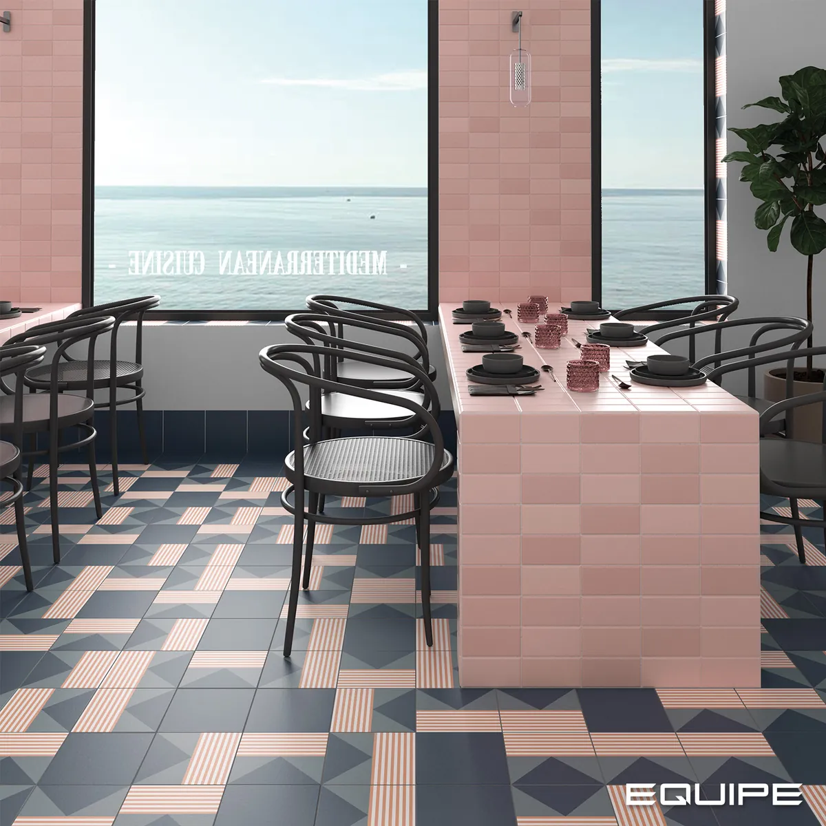 Equipe Bauhome Strich Cold matt dekorcsempe 20x20 cm