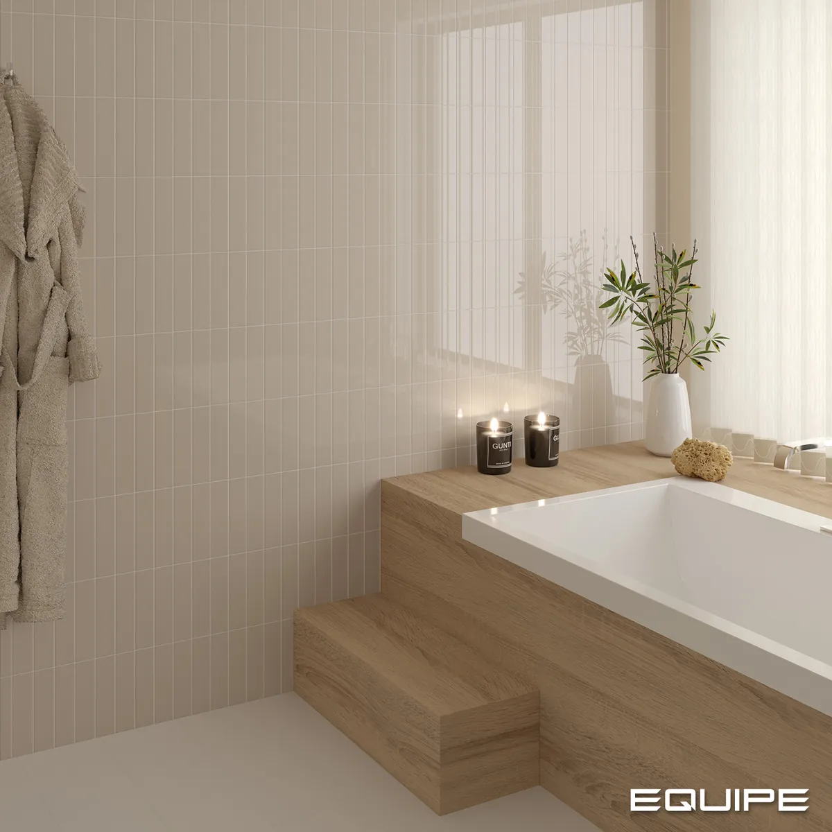 Equipe Costanova Beige Pale fényes csempe 5x20 cm