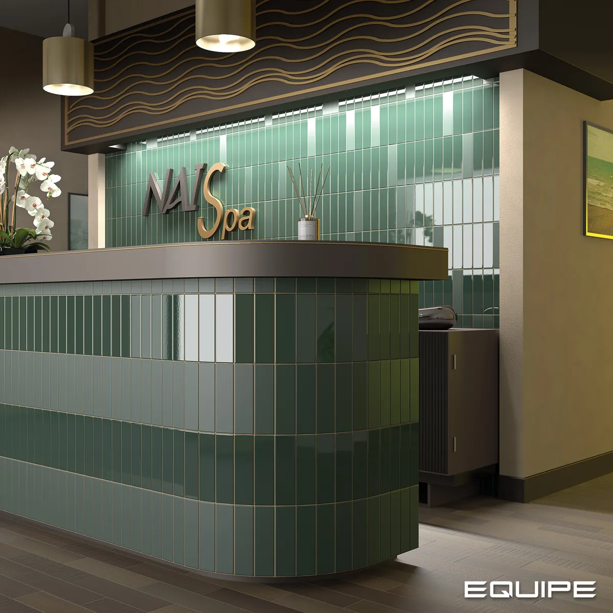 Equipe Costanova Laurel Green matt csempe 5x20 cm