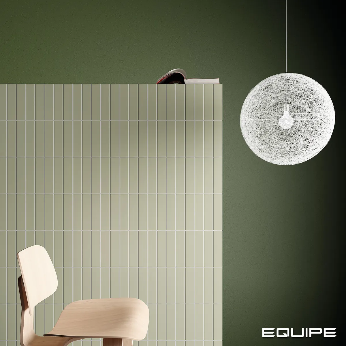 Equipe Costanova Tansy Green matt csempe 5x20 cm