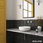 Equipe Costanova Onda Black fényes csempe 5x20 cm