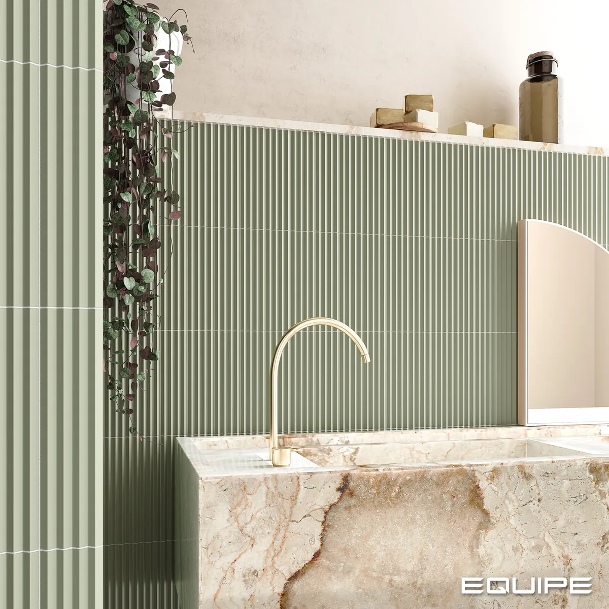 Equipe Costanova Praia Tansy Green matt csempe 5x20 cm