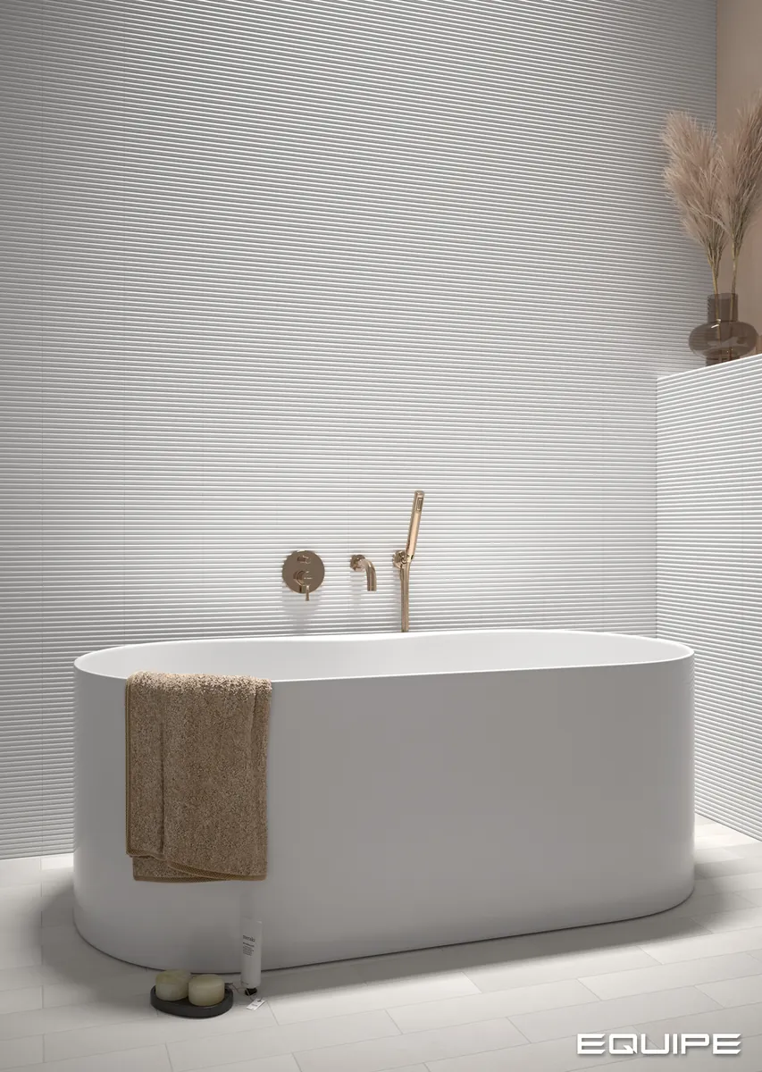 Equipe Costanova Onda White matt csempe 5x20 cm