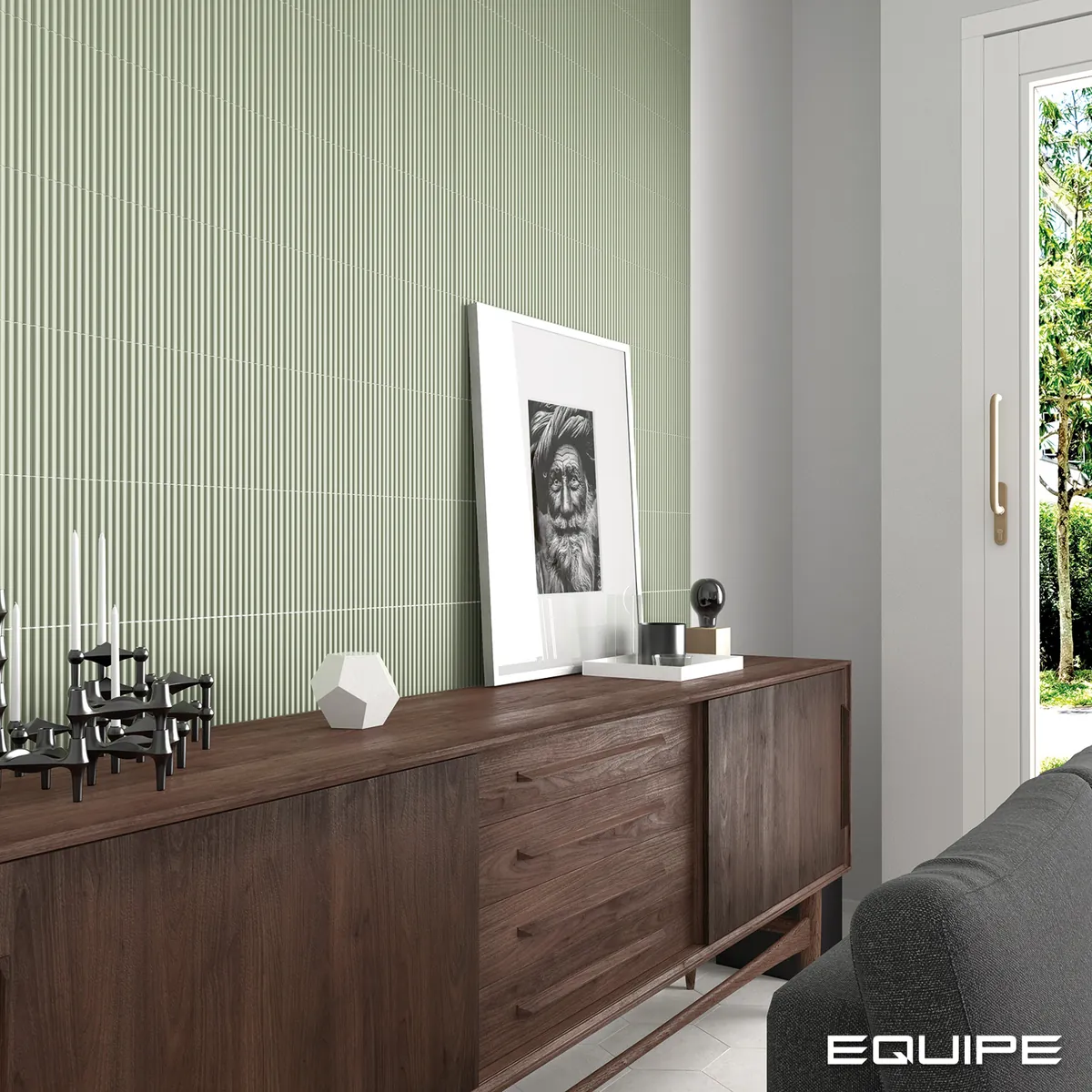 Equipe Costanova Onda Tansy Green matt csempe 5x20 cm