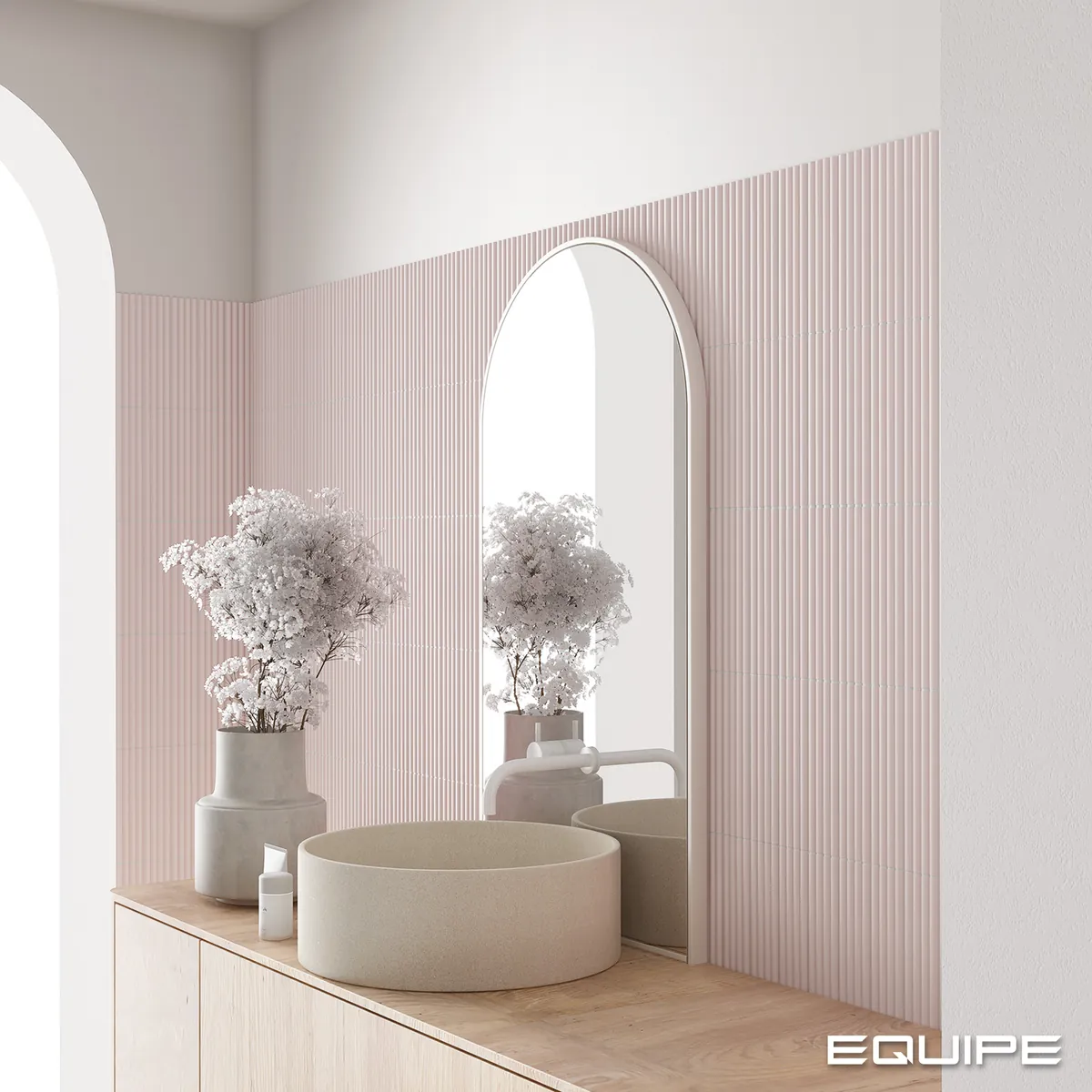 Equipe Costanova Onda Pink Stony matt csempe 5x20 cm