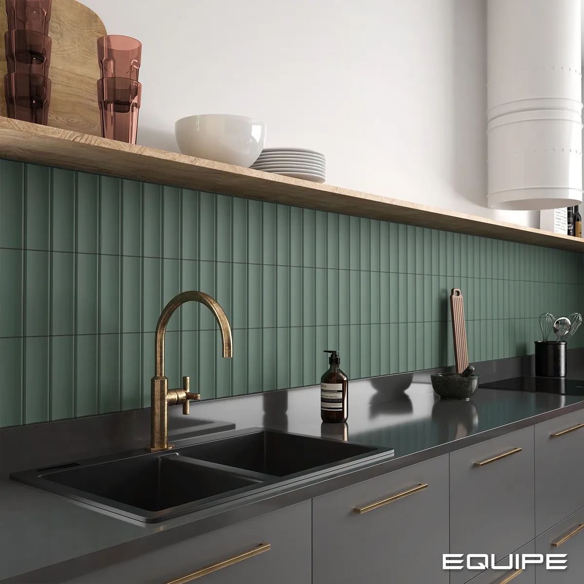 Equipe Vibe In Newport Green matt csempe 6,5x20 cm