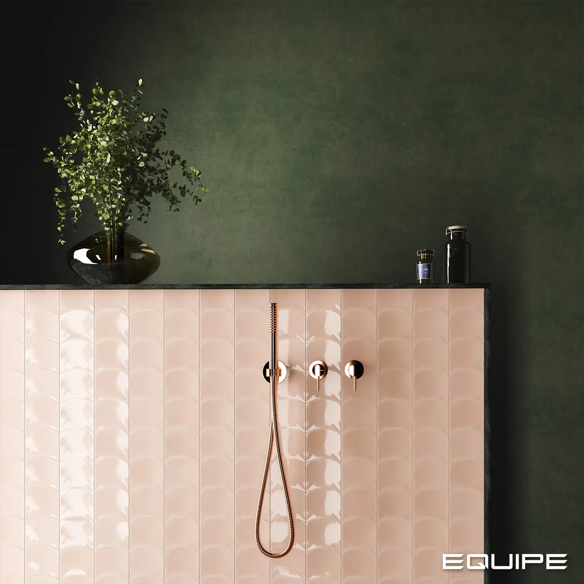 Equipe Wave Primrose Pink fényes csempe 12x12 cm