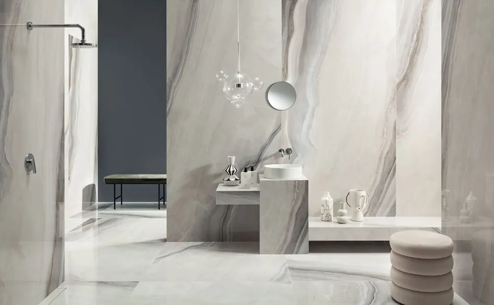 Tubadzin White Opal csempe, járólap, burkolat enteriőr