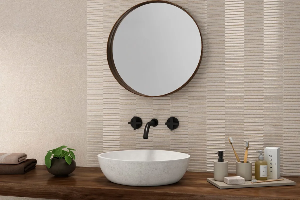 Emigres Wonder Wall Wonder Beige , Dec Wonder Beige fényes csempe 25x75 cm