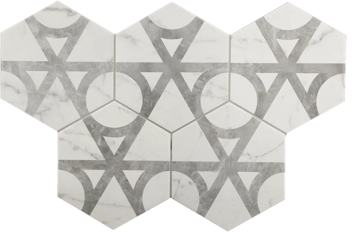 Equipe Carrara Hexagon Flow matt dekorcsempe 17,5x20 cm