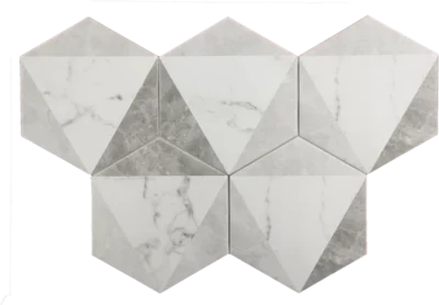 Equipe Carrara Hexagon Peak matt dekorcsempe 17,5x20 cm