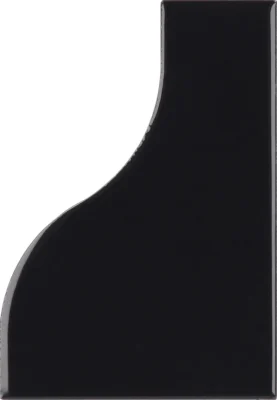 Equipe Curve Black fényes csempe 8,3x12 cm