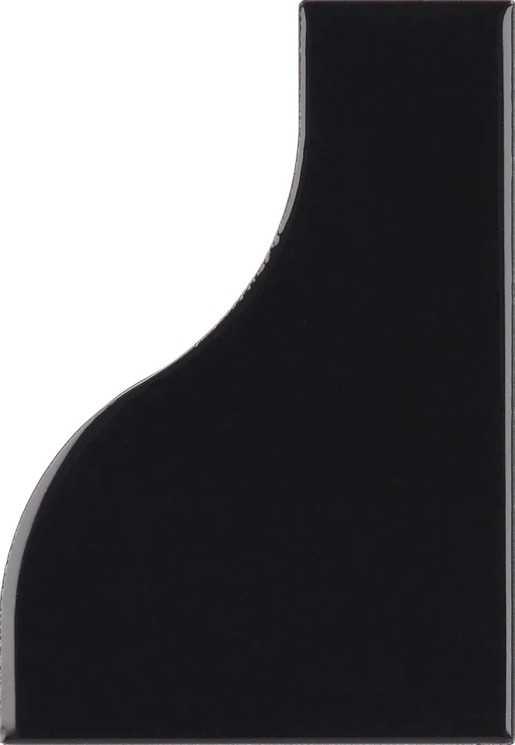 Equipe Curve Black fényes csempe 8,3x12 cm