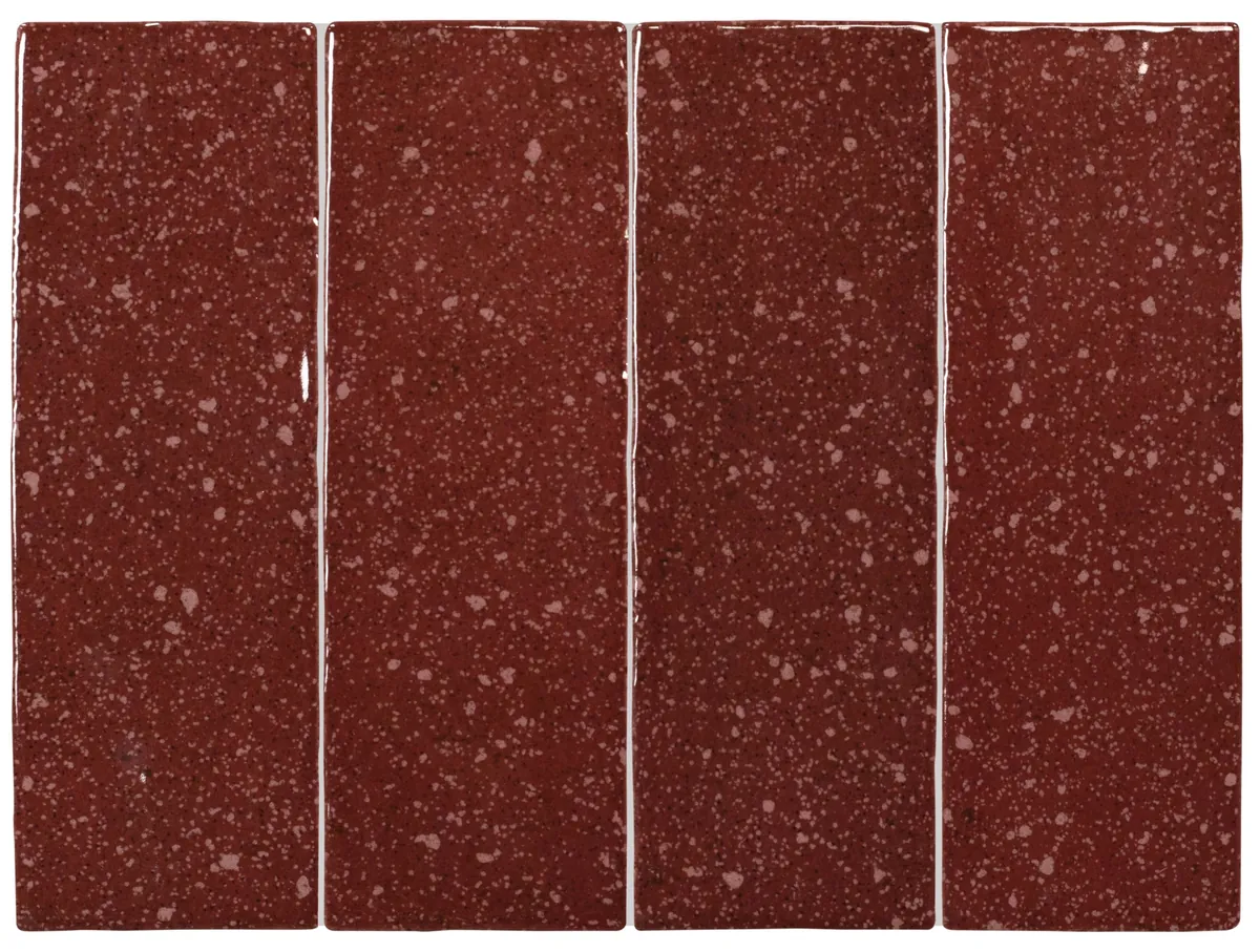 Equipe Dots Burgundy fényes csempe 5x15 cm