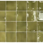 Equipe Manacor Basil Green fényes csempe 10x10 cm