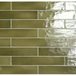 Equipe Manacor Basil Green fényes csempe 6,5x40 cm