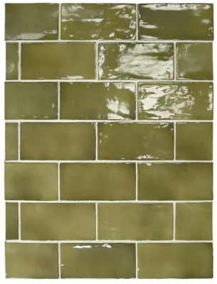 Equipe Manacor Basil Green fényes csempe 7,5x15 cm