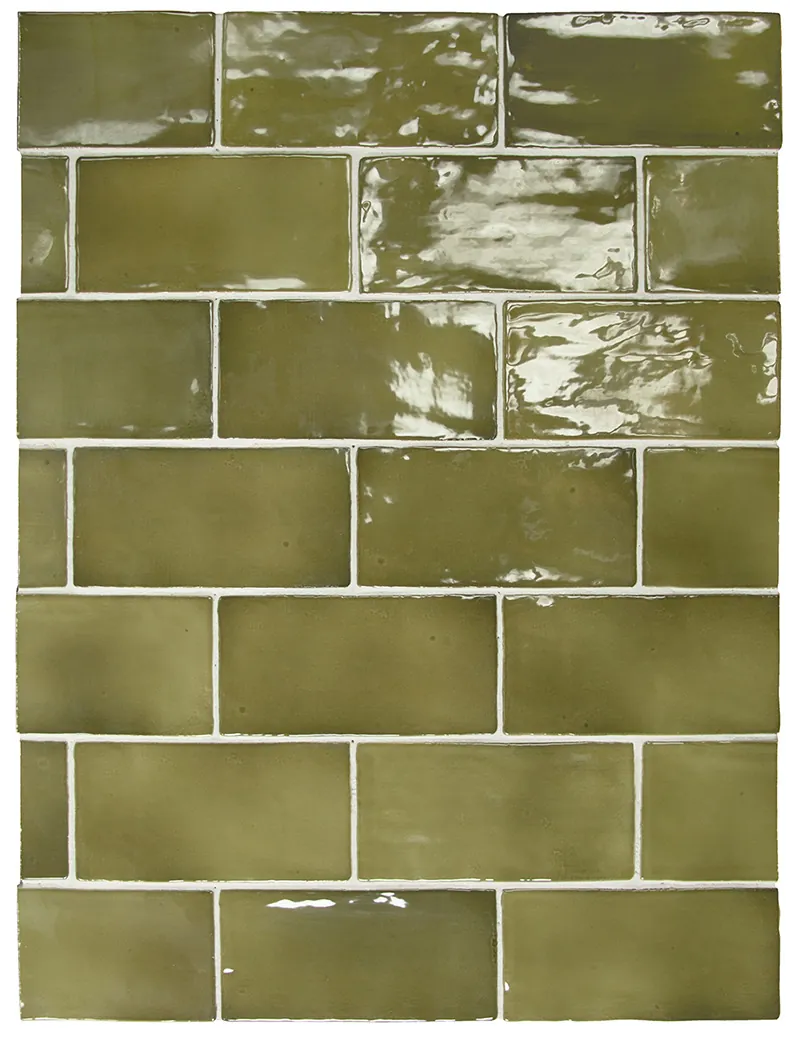 Equipe Manacor Basil Green fényes csempe 7,5x15 cm