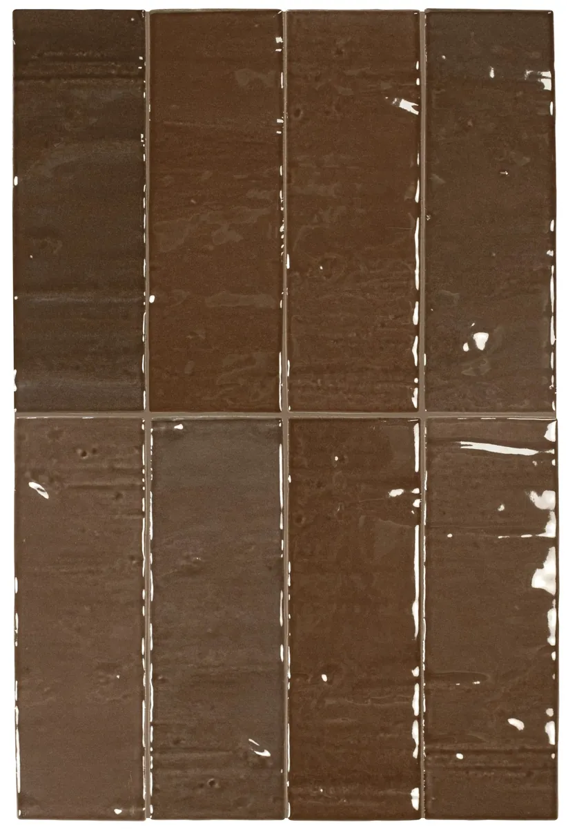 Equipe Marea Seal Brown fényes csempe 5x15 cm