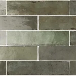 Equipe Tribeca Sage Green fényes csempe 6x24,6 cm