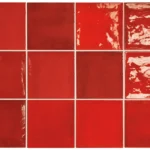Equipe Village Volcanic Red fényes csempe 13,2x13,2 cm