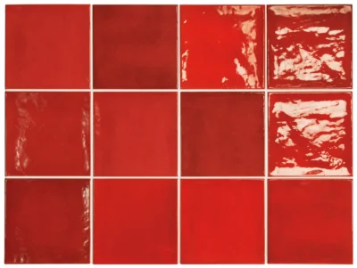 Equipe Village Volcanic Red fényes csempe 13,2x13,2 cm