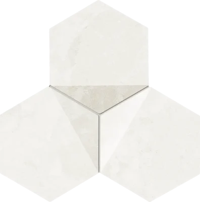 Tubadzin Boho Scoria White matt-fényes mozaik 16,5x19,2 cm