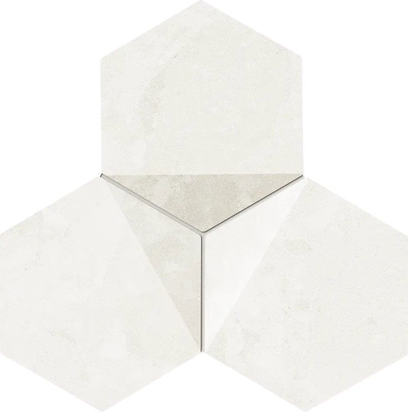 Tubadzin Boho Scoria White matt-fényes mozaik 16,5x19,2 cm