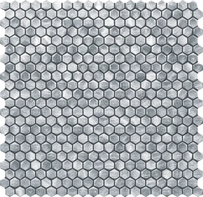 Tubadzin Drops Metal Silver Hex matt mozaik 30x30,2 cm