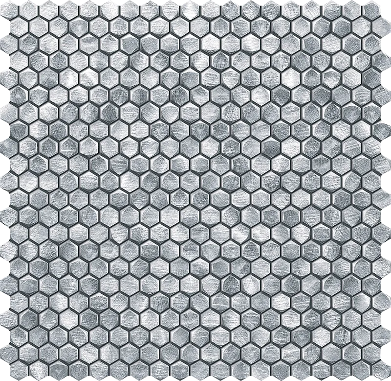 Tubadzin Drops Metal Silver Hex matt mozaik 30x30,2 cm