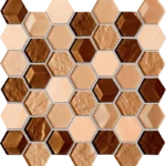 Tubadzin Drops Stone Brown Hex matt-fényes mozaik 29,8x30 cm