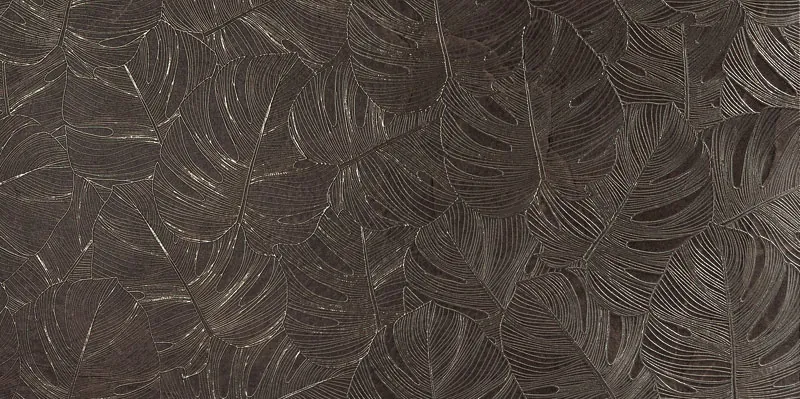 Tubadzin Grand Cave Brown Grand Cave Leaves matt-fényes strukturált dekorcsempe 59,8x119,8 cm
