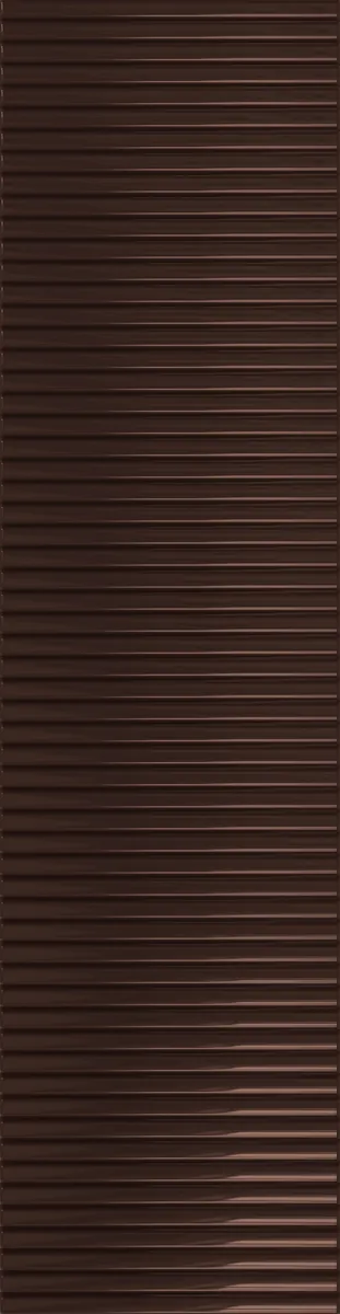Tubadzin Groove Brown 1 fényes strukturált csempe 7,8x29,8 cm