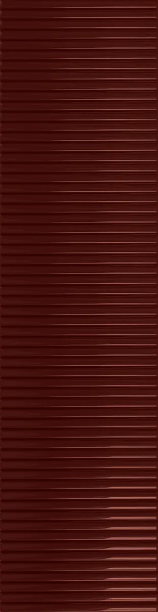 Tubadzin Groove Burgundy 1 fényes strukturált csempe 7,8x29,8 cm