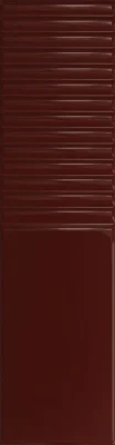 Tubadzin Groove Burgundy 2 fényes strukturált csempe 7,8x29,8 cm