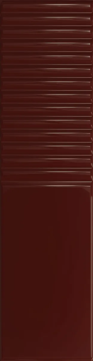 Tubadzin Groove Burgundy 2 fényes strukturált csempe 7,8x29,8 cm