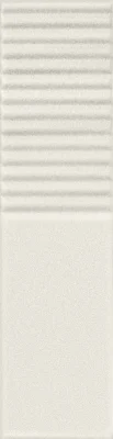 Tubadzin Groove White Sugar 2 fényes strukturált csempe 7,8x29,8 cm