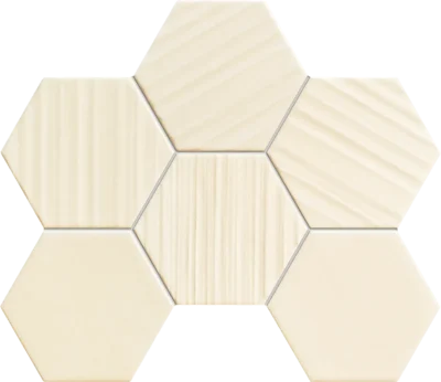 Tubadzin Horizon Hex Ivory matt-fényes mozaik 22,1x28,9 cm