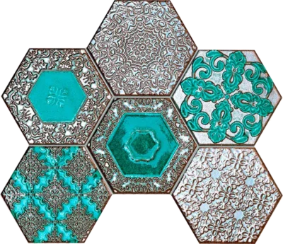 Tubadzin Lace Absinthe fényes mozaik 22,1x28,9 cm