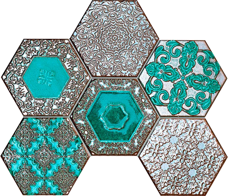 Tubadzin Lace Absinthe fényes mozaik 22,1x28,9 cm