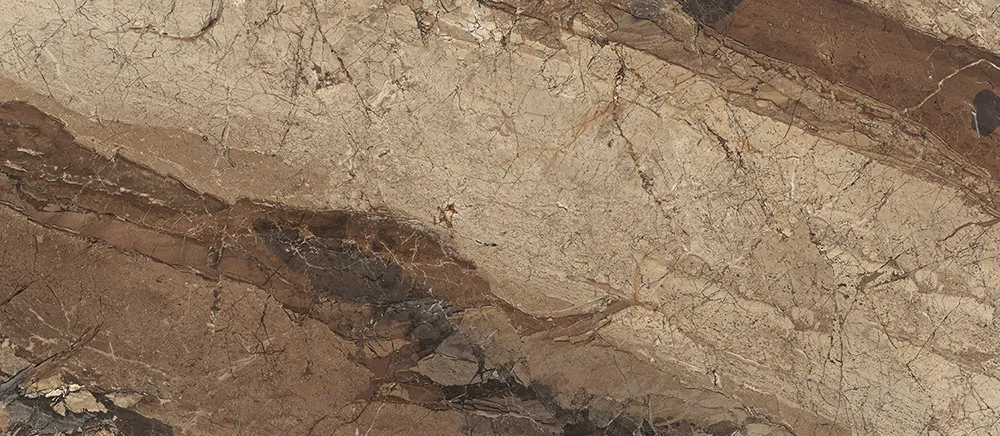 Tubadzin Lounge Stone Brown szatén strukturált gres járólap 119,8x274,8 cm