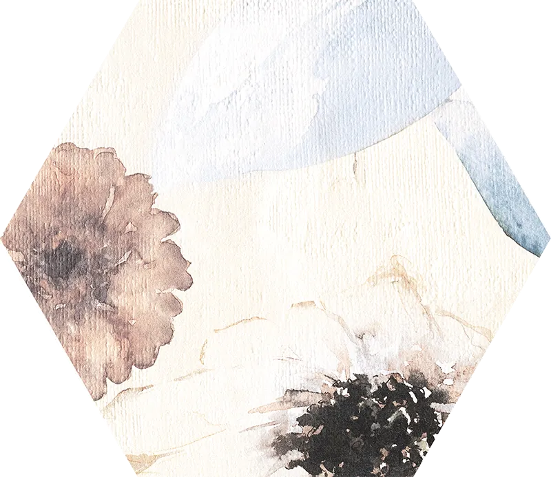 Tubadzin Mild Garden Hex matt dekorcsempe 19,2x22,1 cm