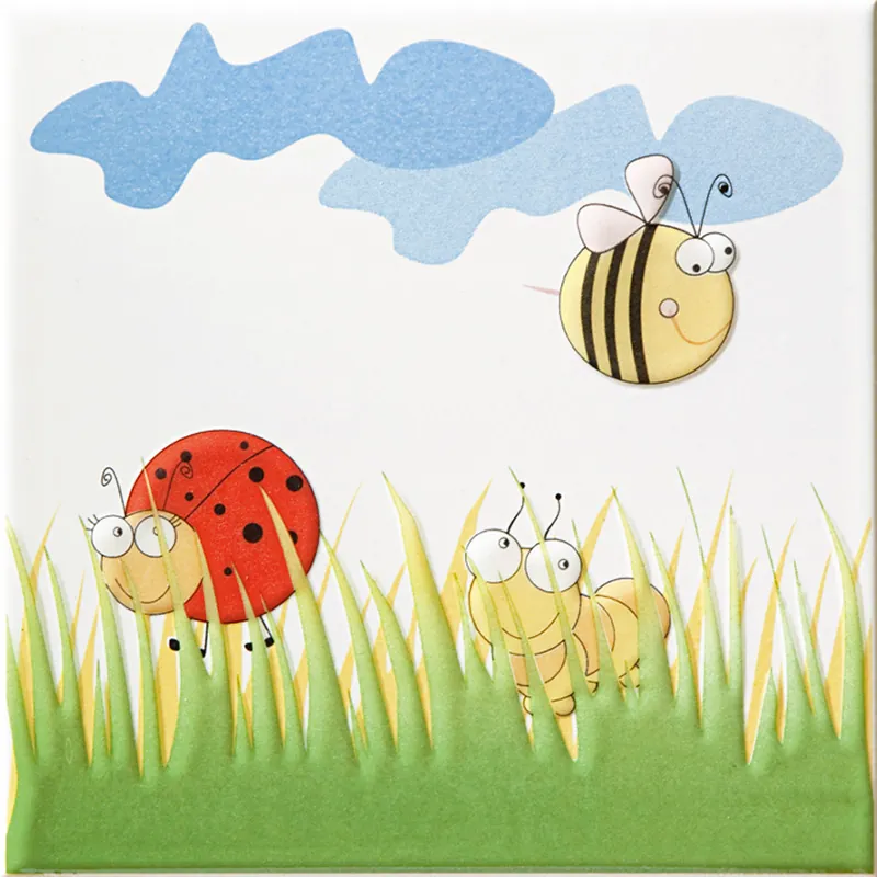 Tubadzin Pastele Dekor Ścienny Robaczki 1 matt dekorcsempe 20x20 cm