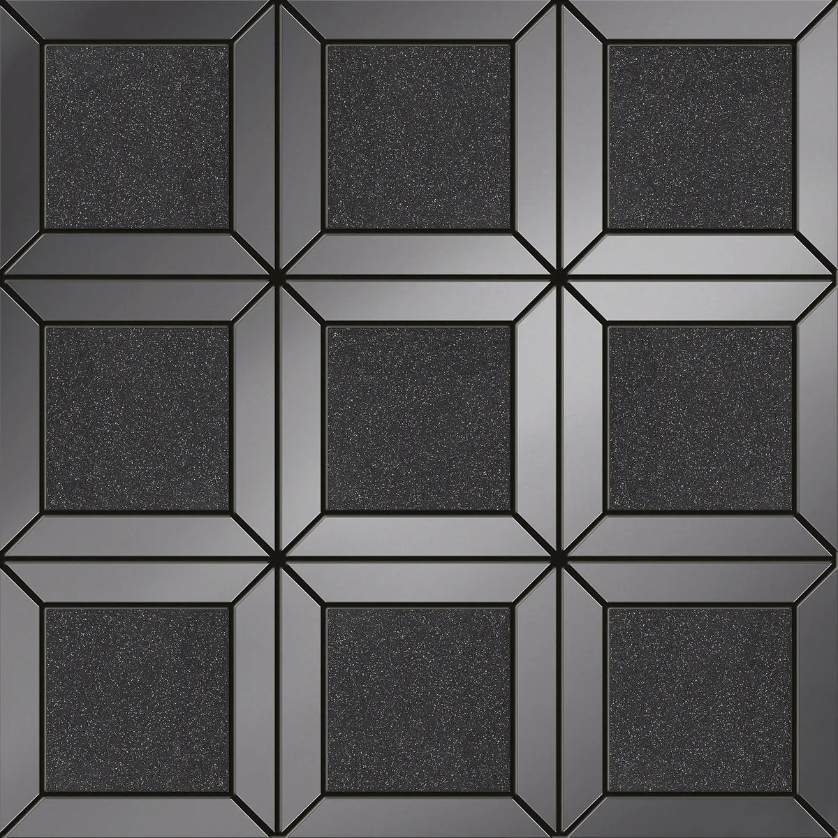 Tubadzin Timeless Lucid Square Black matt-fényes mozaik 29,8x29,8 cm