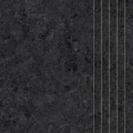 Tubadzin Zimba Black matt strukturált lépcsőlap 29,6x119,8 cm