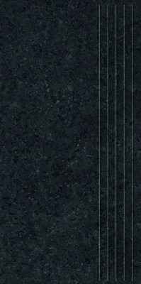 Tubadzin Zimba Black matt strukturált lépcsőlap 29,6x59,8 cm